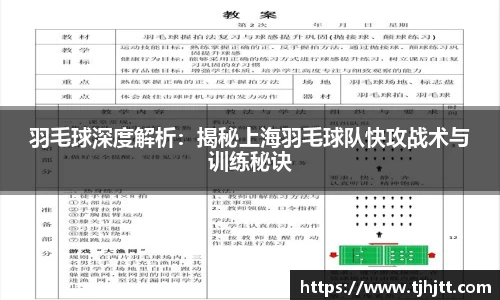 羽毛球深度解析：揭秘上海羽毛球队快攻战术与训练秘诀